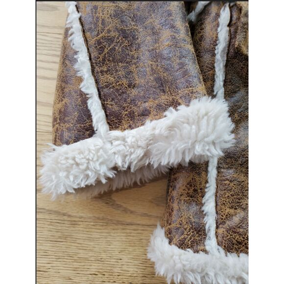 Urban Outfitters Unisex M Leigh Jacket SherpaLined Faux Suede Penny Lane Y2K EUC - Picture 14 of 15